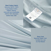 Long-staple Cotton Fitted Sheet, Misty Blue
